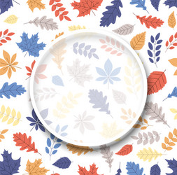 Autumn background with round frame and maple Vector Image