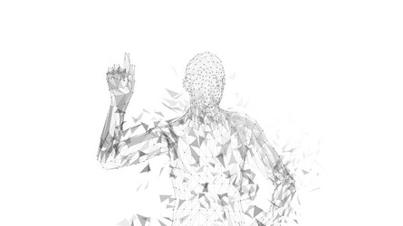 conceptual abstract man pointing finger up vector image