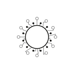 cyber circle icon computer tech vector image