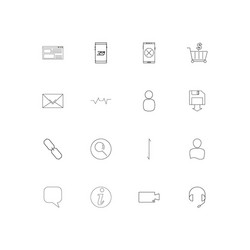 internet of things simple linear icons set vector image