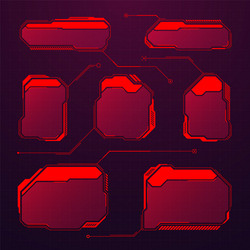 red futuristic hud or ui elements sci-fi user vector image