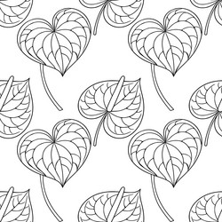 seamless pattern of stylized anthurium flowers Vector Image