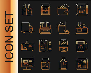set line qr code pos terminal with credit card vector image