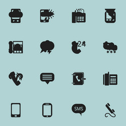 set of 16 editable device icons includes symbols vector image