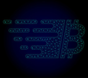 bitcoin polygonal frame mesh vector image
