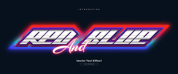 editable game text style with glowing neon effect vector image