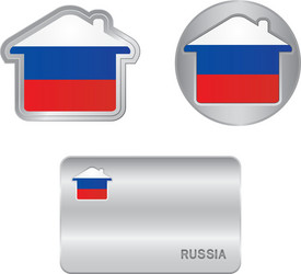 home icon on the russia flag vector