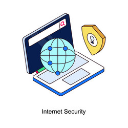 internet security isometric filled outline vector image