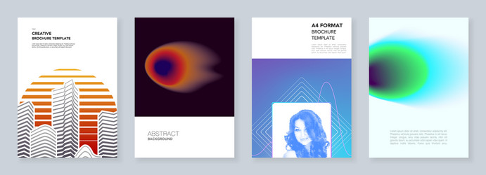 minimal brochure templates with colorful abstract vector