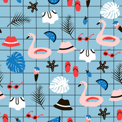 seamless pattern with summer elements creative vector image