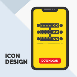 Server structure rack database data glyph icon vector