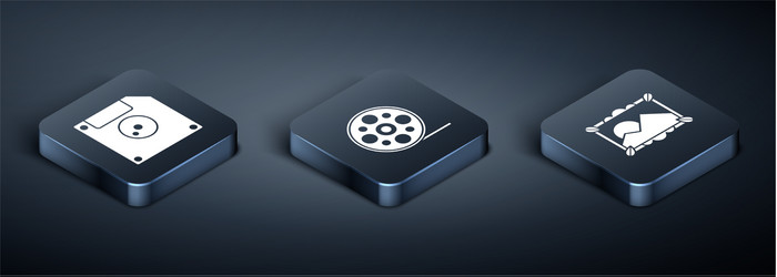 set isometric floppy disk for computer data vector image