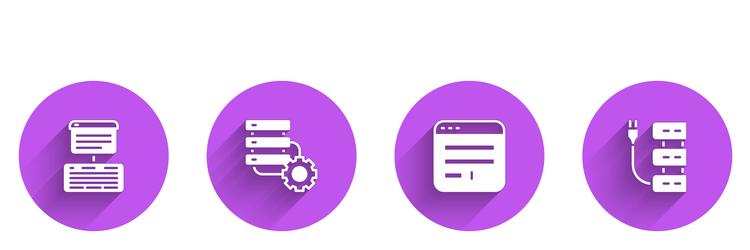 set server data web hosting and gear browser vector image