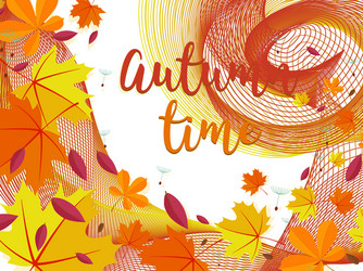 Autumn background frame for text decorated vector