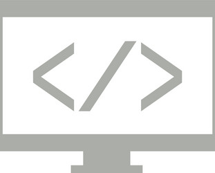 computer monitor device with a pair brackets vector image