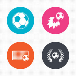 Football icons soccer ball sport vector