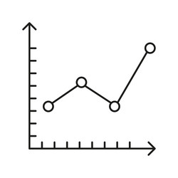 line graph chart icon data analysis business vector image