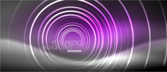 Neon circles abstract background shiny lines vector