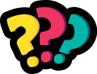 question marks flat color vector