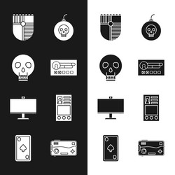set create account screen skull shield for game vector