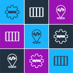 Set line ui or ux design front end development vector