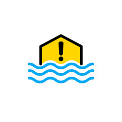 Flood disaster damage symbol logo vector