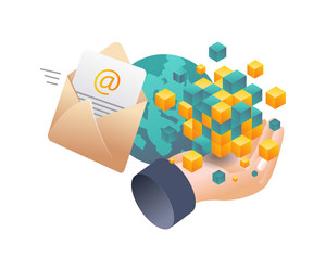 integration of blockchain technology in business vector image