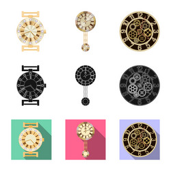 isolated object of clock and time sign collection vector image
