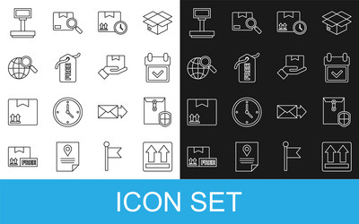 set line this side up envelope with shield vector image