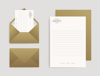 set of realistic envelopes with a sheet paper vector