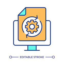 updating file on computer rgb color icon vector image