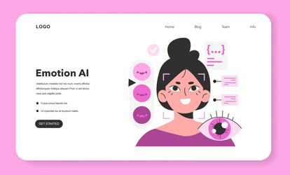 emotions recognition web banner or landing page vector image