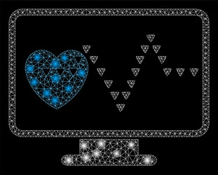 flare mesh network cardio monitoring with vector image