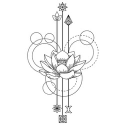 Floral geometric tattoo vector