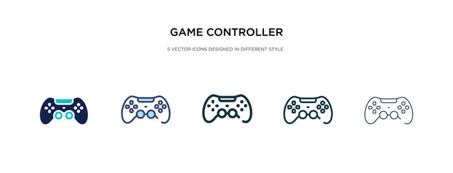 Game controller icon in different style two vector