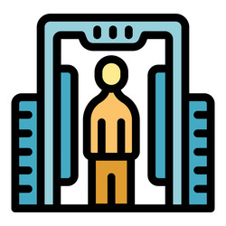 man passing through airport security metal vector image