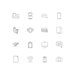 Network and database simple linear icons set vector