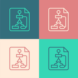 pop art line tile flowchart for program design vector image
