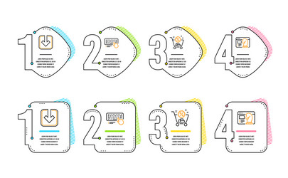 Shopping cart computer keyboard and load document vector