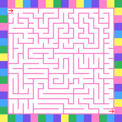 abstract colored complex square isolated vector image