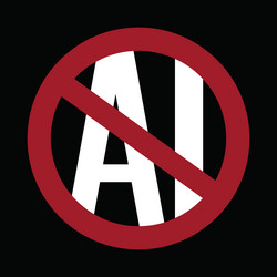 Anti ai sign no to ai-generated images vector