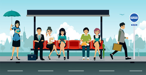 Bus Stop Scene vector image