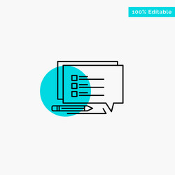 chat sms message write turquoise highlight circle vector image