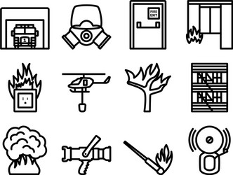 Fire icon set vector