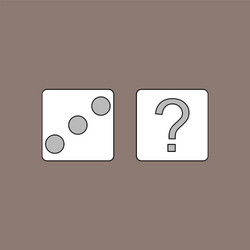 flat icon design collection dice and question mark vector image