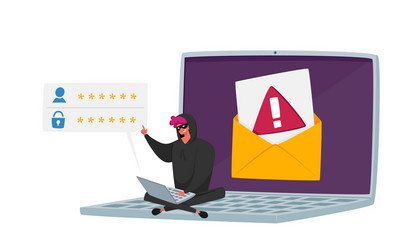 hacker attack cyber crime password phishing vector image