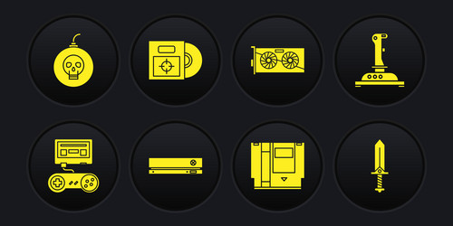 set game console with joystick vector image