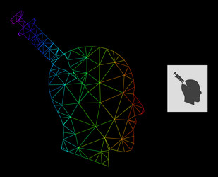 spectrum gradient polygonal mesh head injection vector image