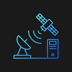 Tcp over satellite gradient icon for dark theme vector