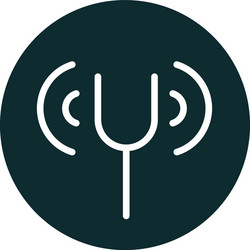 tuning fork signal sound block style icon vector image